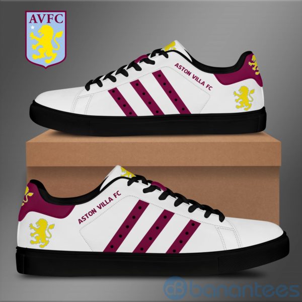 Aston Villa Red Striped Low Top Skate Shoes Product Photo