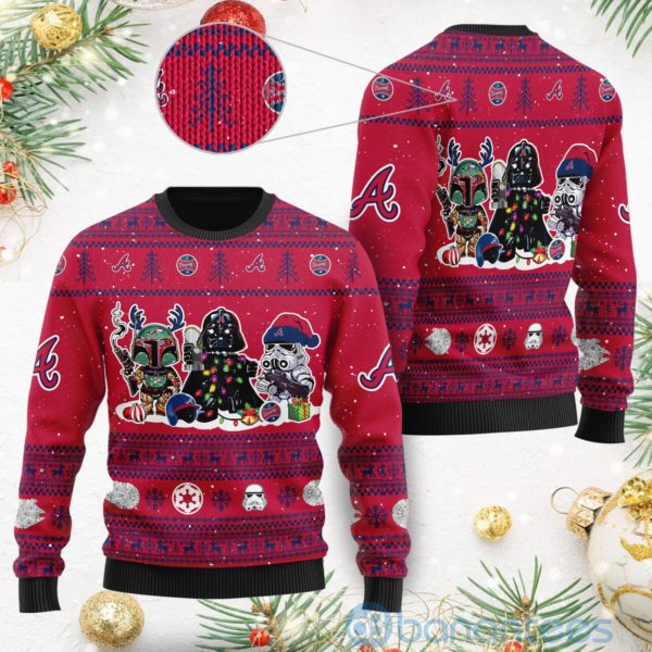 Atlanta Braves Star Wars Ugly Christmas 3D Sweater Product Photo