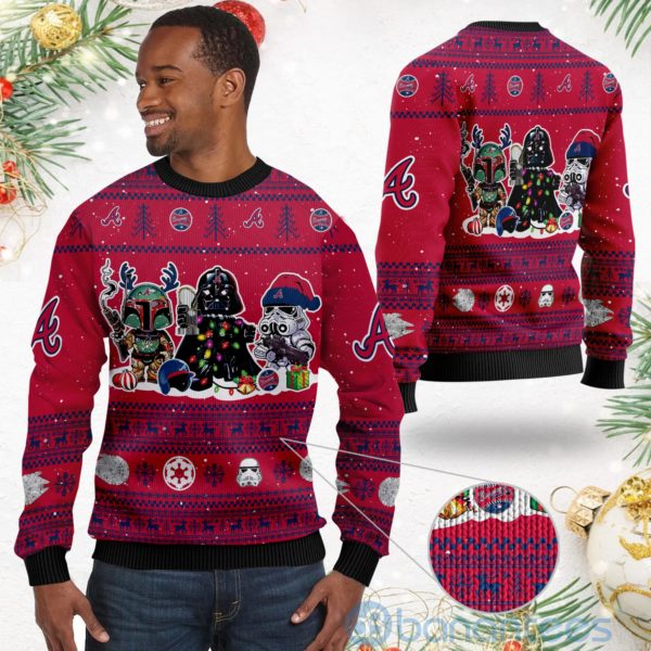 Atlanta Braves Star Wars Ugly Christmas 3D Sweater Product Photo