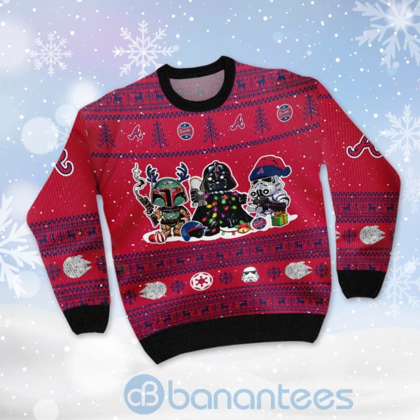 Atlanta Braves Star Wars Ugly Christmas 3D Sweater Product Photo
