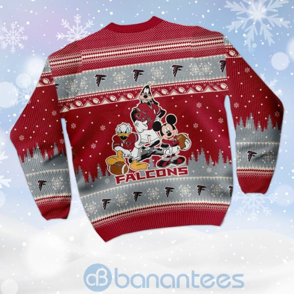 Atlanta Falcons Disney Donald Duck Mickey Mouse Goofy Custom Name Christmas 3D Sweater Product Photo