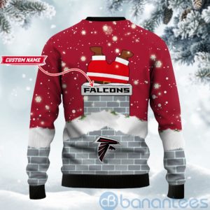 Atlanta Falcons Football Team Logo Symbol Santa Claus Custom Name Christmas 3D Sweater Product Photo