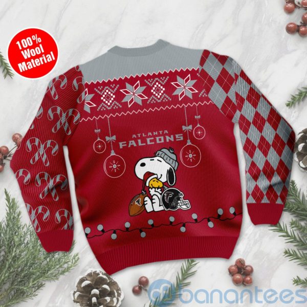 Atlanta Falcons Funny Charlie Brown Peanuts Snoopy Christmas Tree Ugly Christmas 3D Sweater Product Photo