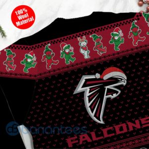 Atlanta Falcons Grateful Dead SKull And Bears Custom Name Uglu Christmas 3D Sweater Product Photo