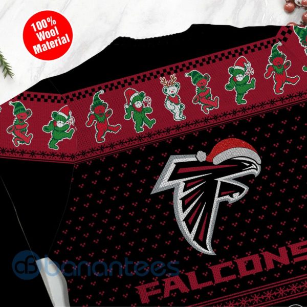 Atlanta Falcons Grateful Dead SKull And Bears Custom Name Uglu Christmas 3D Sweater Product Photo