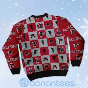 Atlanta Falcons Logo Checkered Flannel Design Ugly Christmas 3D Sweater Product Photo