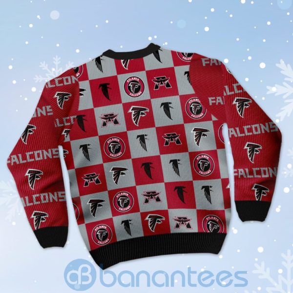 Atlanta Falcons Logo Checkered Flannel Design Ugly Christmas 3D Sweater Product Photo