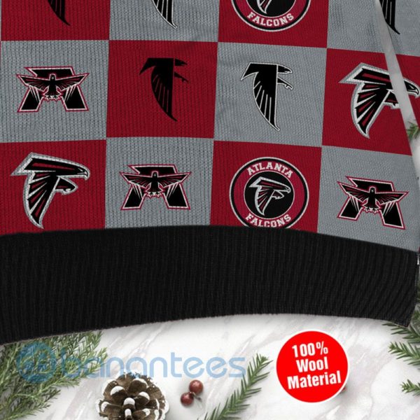 Atlanta Falcons Logo Checkered Flannel Design Ugly Christmas 3D Sweater Product Photo