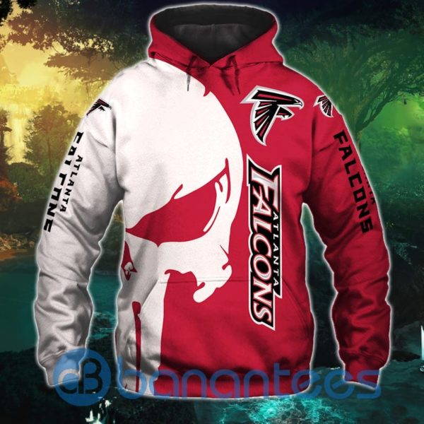 Atlanta Falcons Men's Skull Design Full Printed 3D Hoodie Zip Hoodie Product Photo