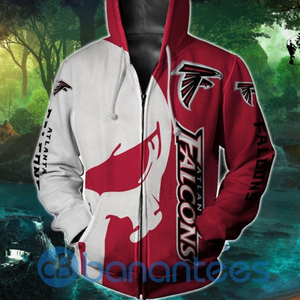 Atlanta Falcons Men's Skull Design Full Printed 3D Hoodie Zip Hoodie Product Photo