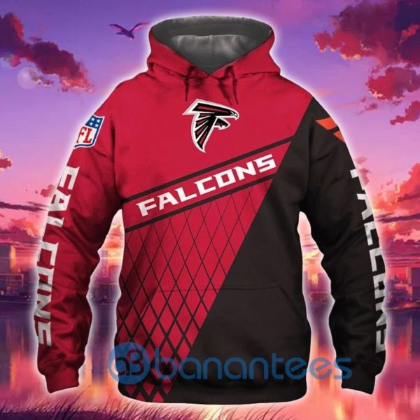 Atlanta Falcons Red And Black Full Printed 3D Hoodie Zip Hoodie Product Photo