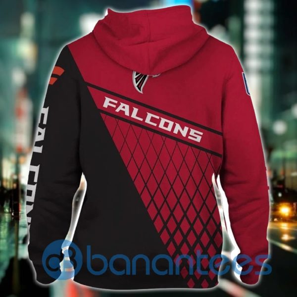 Atlanta Falcons Red And Black Full Printed 3D Hoodie Zip Hoodie Product Photo