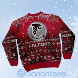 Atlanta Falcons Santa Claus In The Moon Ugly Christmas 3D Sweater Product Photo