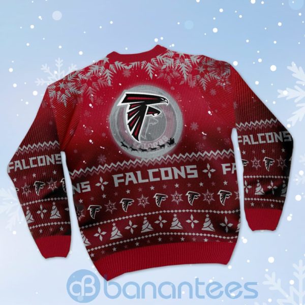 Atlanta Falcons Santa Claus In The Moon Ugly Christmas 3D Sweater Product Photo