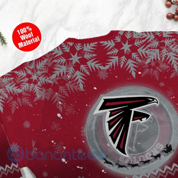 Atlanta Falcons Santa Claus In The Moon Ugly Christmas 3D Sweater Product Photo