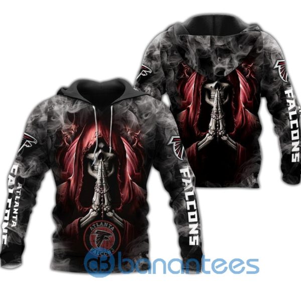Atlanta Falcons Skull Background Smoke All Over Printed 3D Hoodie Zip Hoodie Product Photo