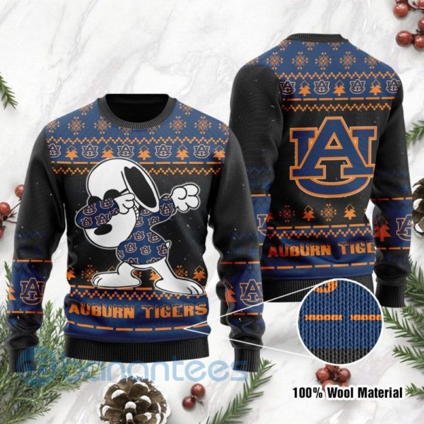 Auburn Tigers Snoopy Dabbing Ugly Christmas 3D Sweater Product Photo