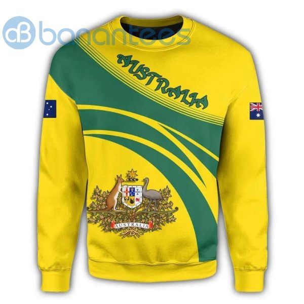 Australia Coat Of Arms Cricket Style Yellow All Over Printed 3D Sweatshirt Product Photo