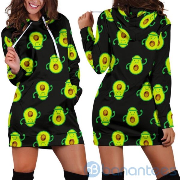 Avocardio Pattern Hoodie Dress For Women Product Photo