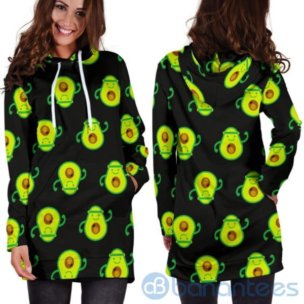 Avocardio Pattern Hoodie Dress For Women Product Photo