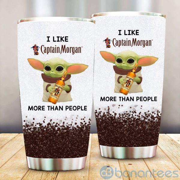 Baby Yoda I Like Captian Morgan More Than People Tumbler Product Photo