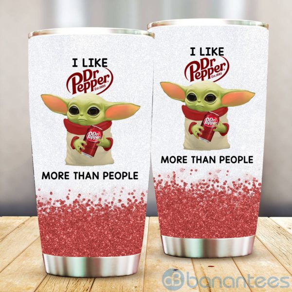 Baby Yoda I Like Dr Pepper More Than People Tumbler Product Photo