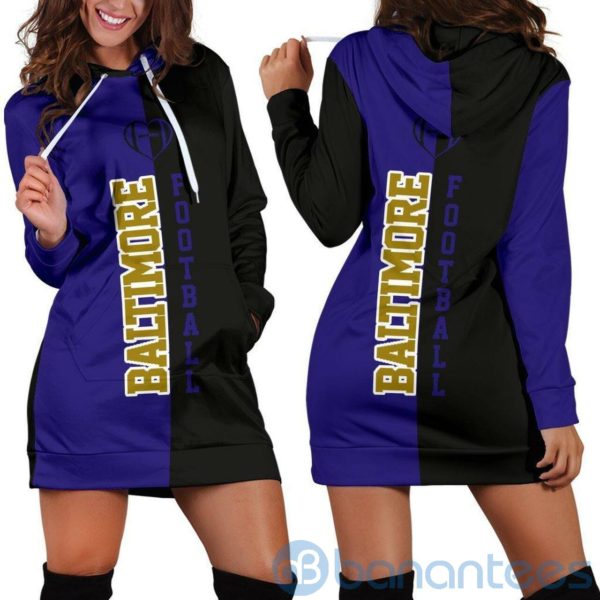 Baltimore Football Hoodie Dress For Women Product Photo