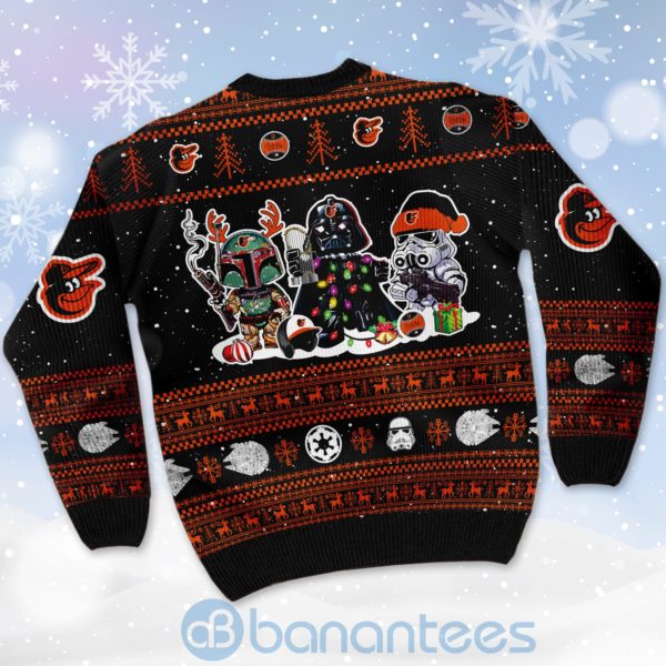 Baltimore Orioles Star Wars Ugly Christmas 3D Sweater Product Photo
