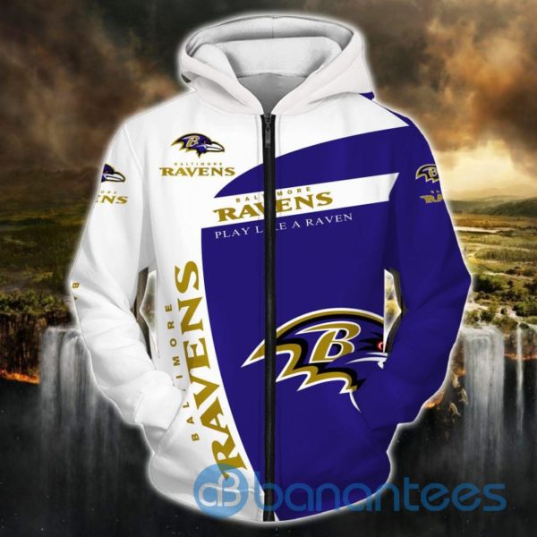 Baltimore Ravens All Over Printed Hoodie Zip Hoodie Gift For Fans Product Photo