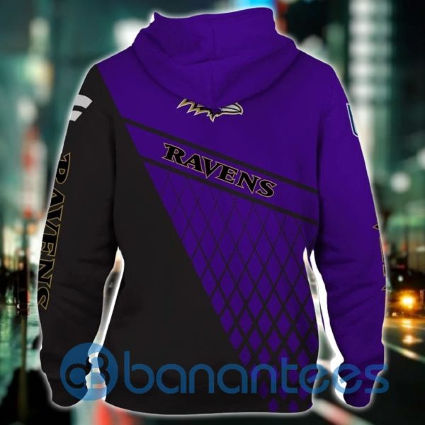 Baltimore Ravens Black And Purple All Over Printed 3D Hoodie Zip Hoodie Product Photo