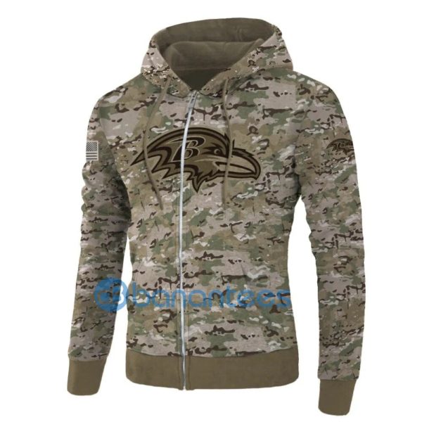 Baltimore Ravens Camo Background All Over Printed 3D Hoodie Zip Hoodie Product Photo