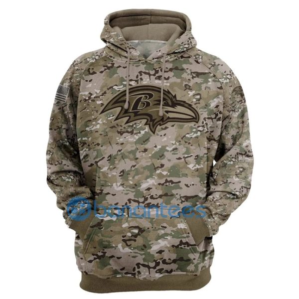 Baltimore Ravens Camo Background All Over Printed 3D Hoodie Zip Hoodie Product Photo