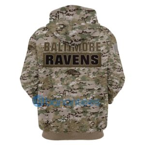 Baltimore Ravens Camo Background All Over Printed 3D Hoodie Zip Hoodie Product Photo