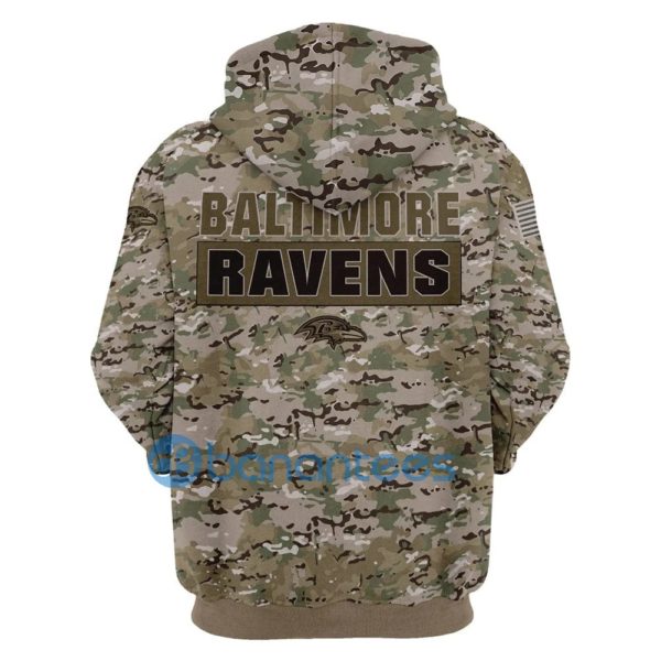 Baltimore Ravens Camo Background All Over Printed 3D Hoodie Zip Hoodie Product Photo