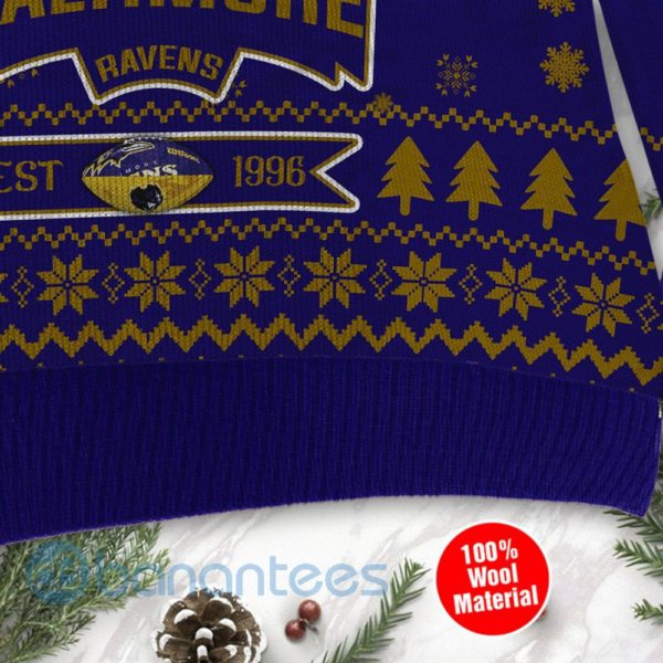Baltimore Ravens Cute Baby Yoda Grogu Ugly Christmas 3D Sweater Product Photo
