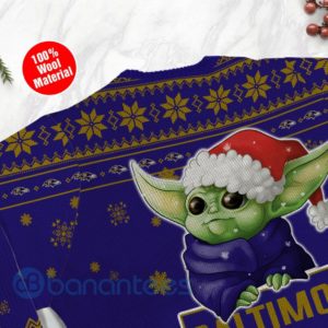 Baltimore Ravens Cute Baby Yoda Grogu Ugly Christmas 3D Sweater Product Photo