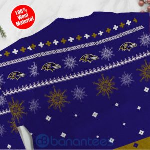 Baltimore Ravens Funny Charlie Brown Peanuts Snoopy Ugly Christmas 3D Sweater Product Photo