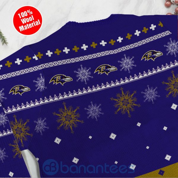 Baltimore Ravens Funny Charlie Brown Peanuts Snoopy Ugly Christmas 3D Sweater Product Photo