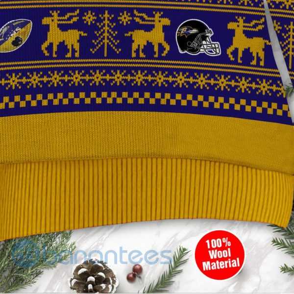 Baltimore Ravens Grateful Dead SKull And Bears Custom Name Uglu Christmas 3D Sweater Product Photo