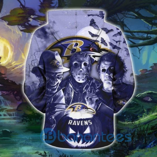 Baltimore Ravens Halloween Horror Night All Over Printed 3D Hoodie Zip Hoodie Product Photo