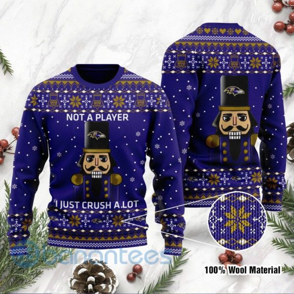 Baltimore Ravens I Am Not A Player I Just Crush Alot Ugly Christmas 3D Sweater Product Photo