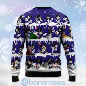 Baltimore Ravens Mickey American Football Ugly Christmas 3D Sweater Product Photo
