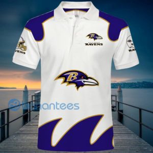 Baltimore Ravens White Polo Shirt For Men Product Photo
