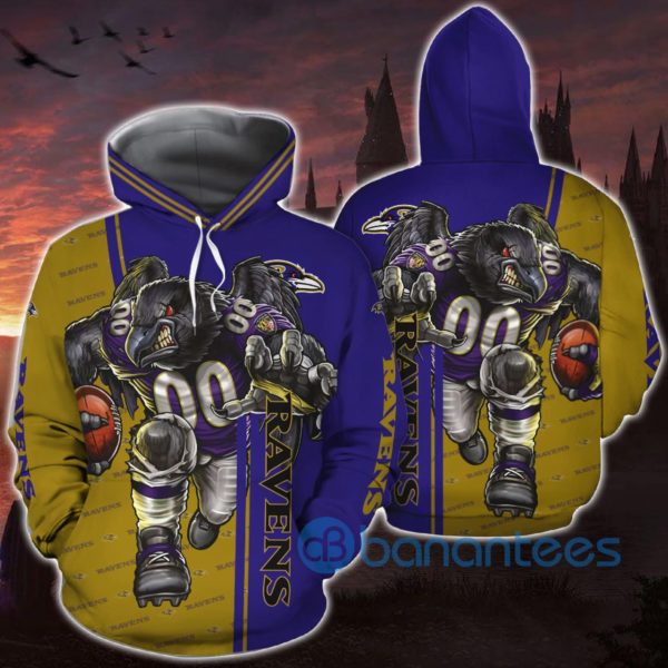 Baltimore Ravens All Over Printed Hoodie 3D Gift For Fans Product Photo