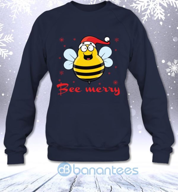 Be Merry Funny Christmas Bee Santa Sarcastic Sweatshirt Product Photo