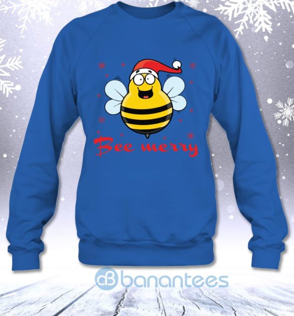 Be Merry Funny Christmas Bee Santa Sarcastic Sweatshirt Product Photo