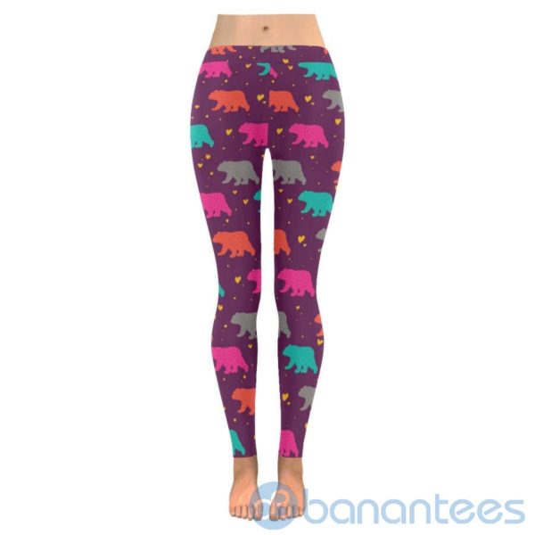 Bear Maroon Leggings For Women Product Photo