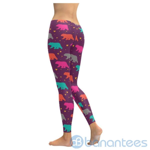 Bear Maroon Leggings For Women Product Photo