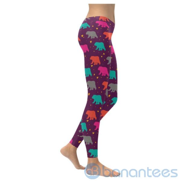 Bear Maroon Leggings For Women Product Photo
