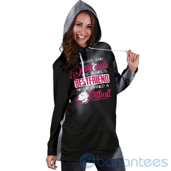 Best Friend Diamonds and Pitbulls Hoodie Dress For Women Product Photo